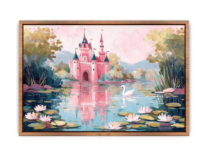 Pink Castle Reflections Poster
