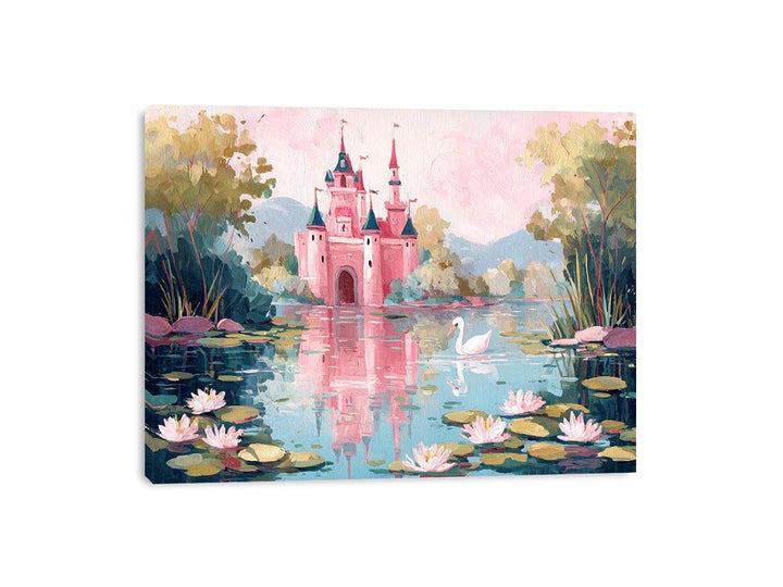 Pink Castle Reflections Painting