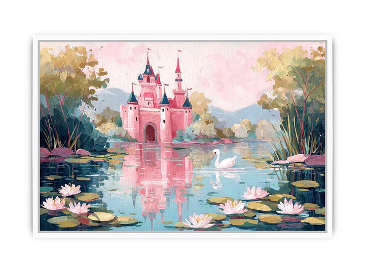 Pink Castle Reflections Framed Print