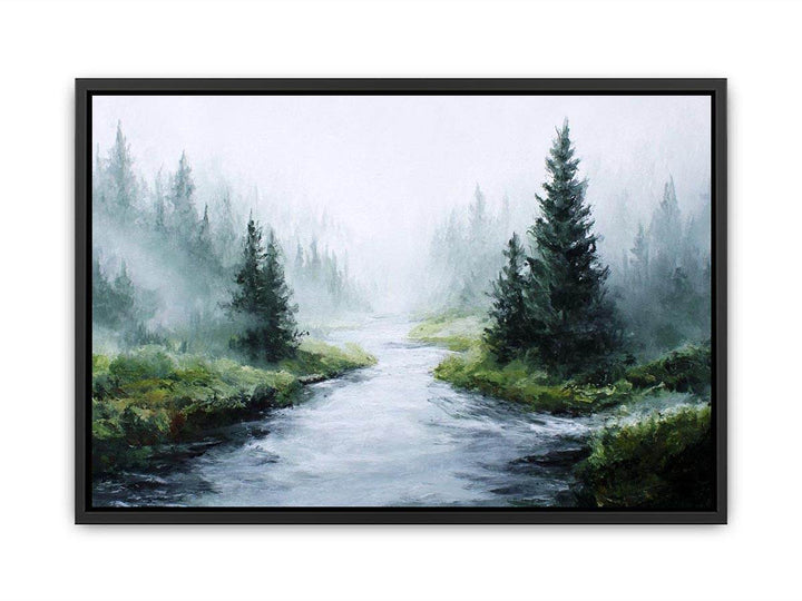 Misty River  Canvas Print