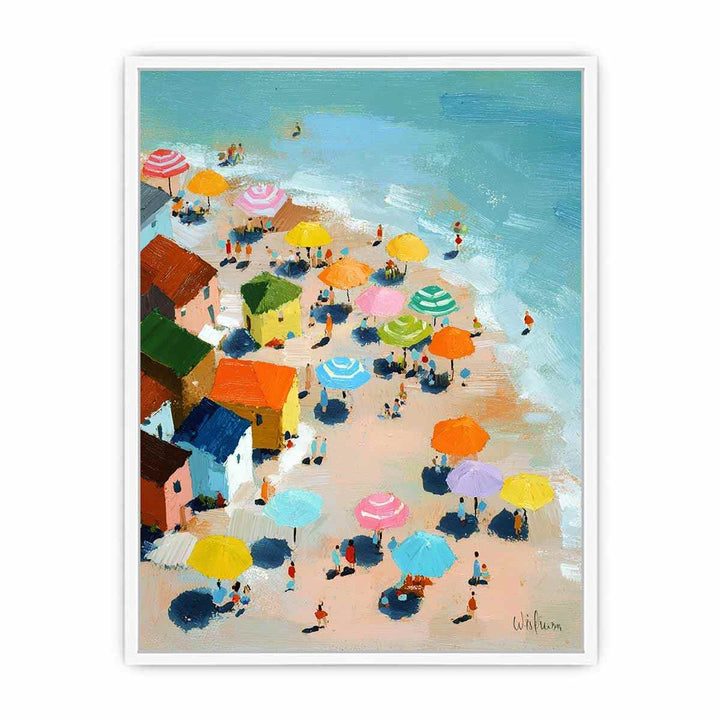 Ocean Umbrellas Framed Print