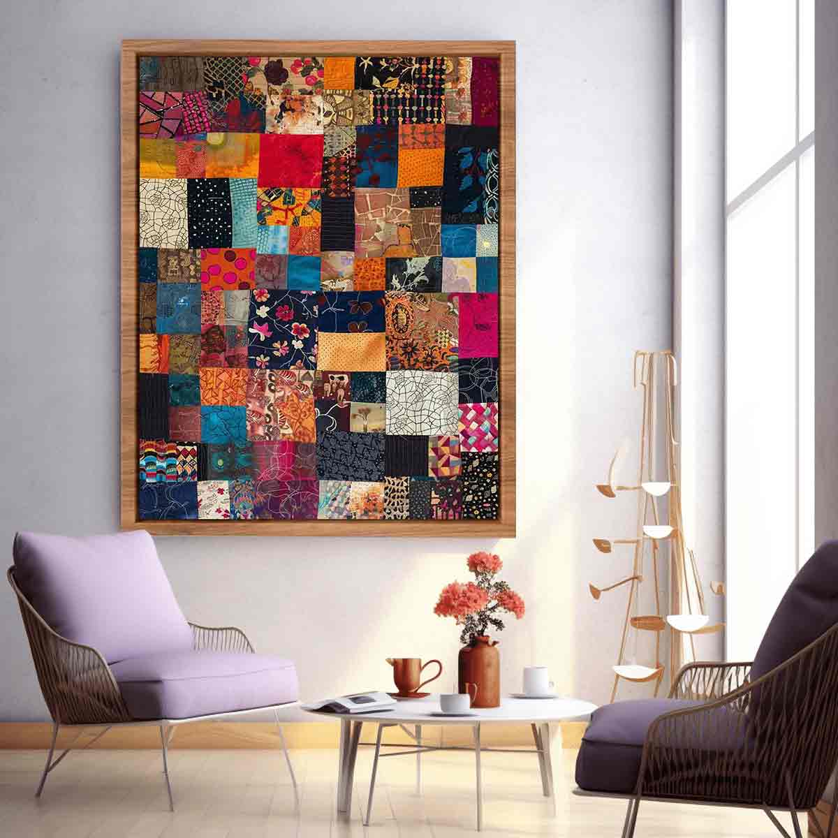 Red Brown Patchwork