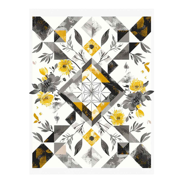 Yellow Grey Patchwork