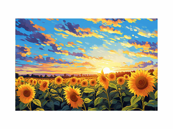 Sunflower At Sunset Painting