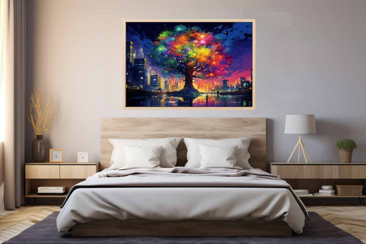 Rainbow Tree In New York Painting Art Print