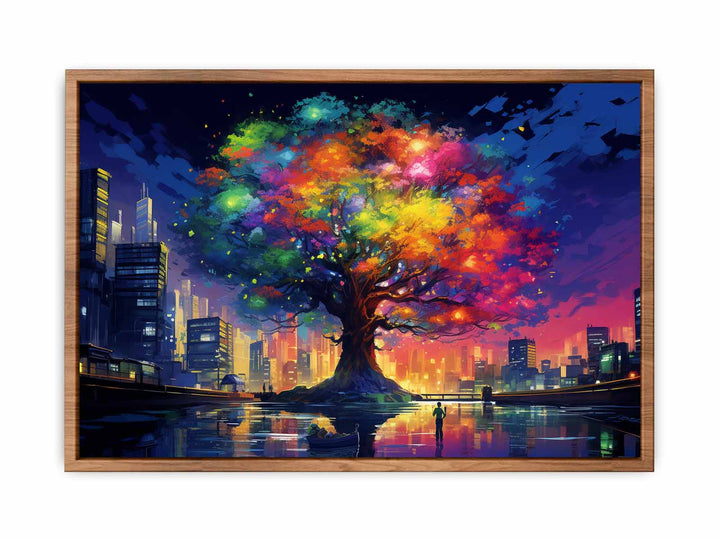 Rainbow Tree In New York Painting  