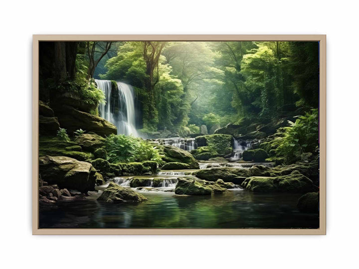 Rainforest Waterfall  framed Print