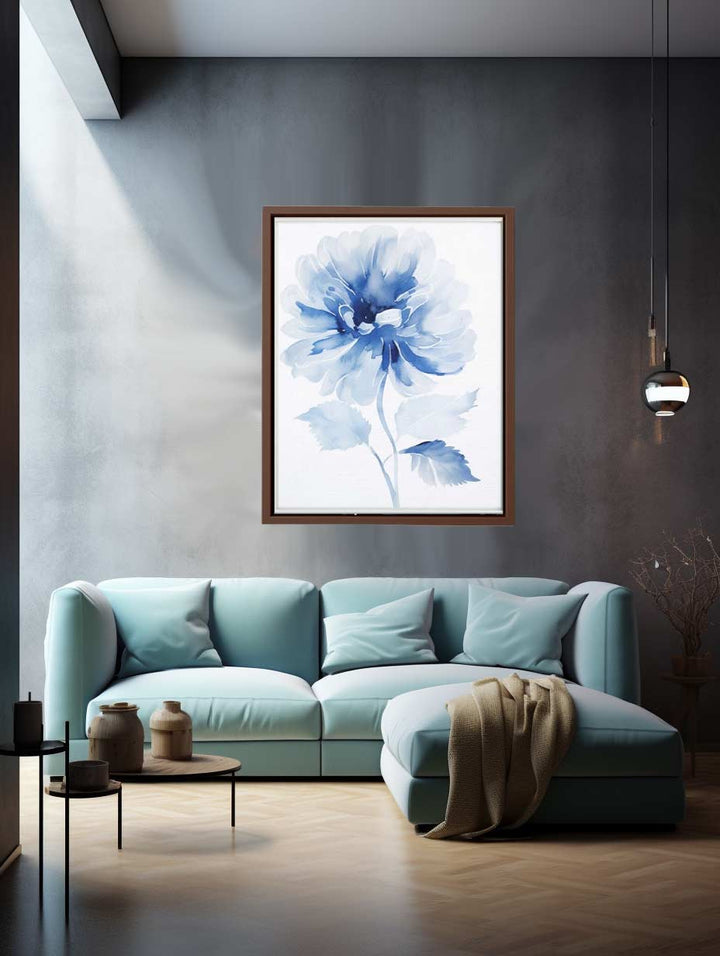 Watercolor Blue Flower  Art Print