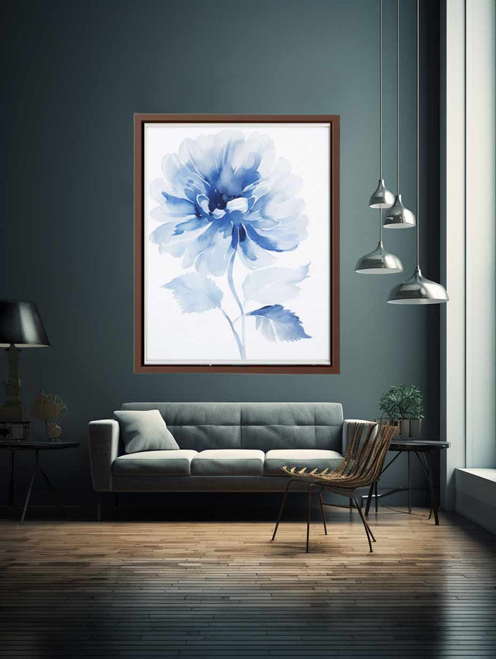 Watercolor Blue Flower  Art Print