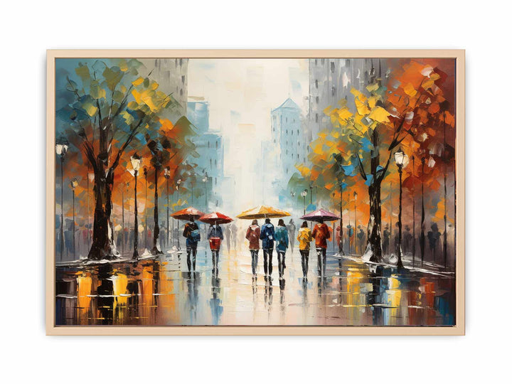 Colorful Umbrellas Art  framed Print