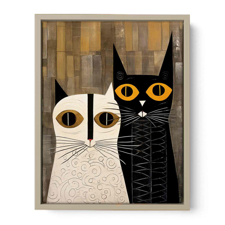 Abastract Cat Poster  framed Print
