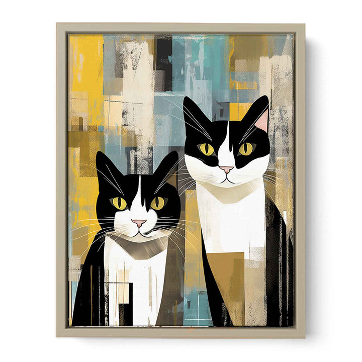 Abastract Cat Art  framed Print