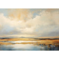 Soft abstract cloud landscape canvas art for airy modern living room decor.