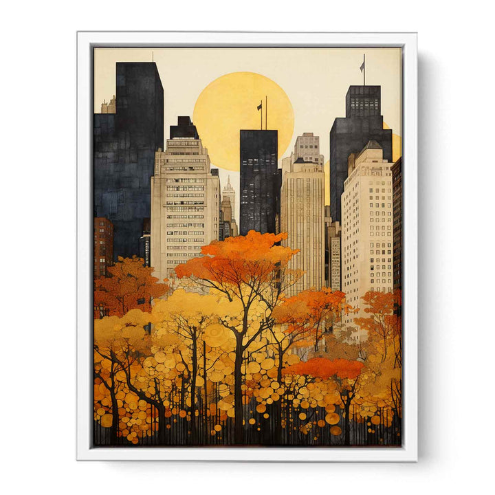 New York In Autumn Art Poster  Painting