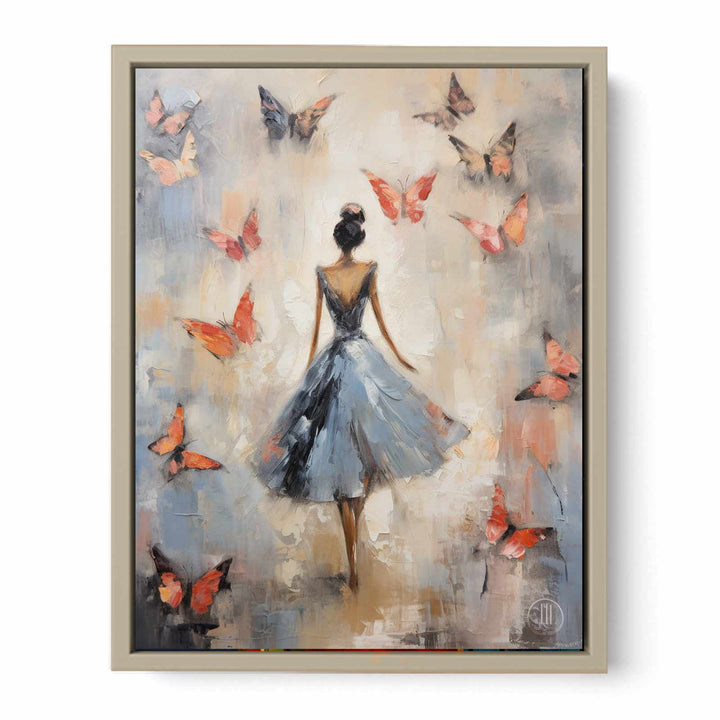 Butterfly Girl Art framed Print