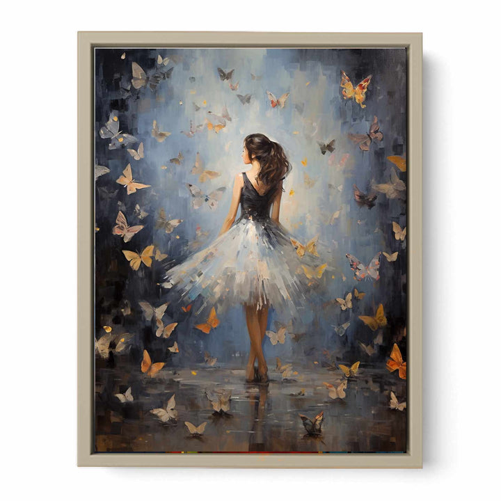 Butterfly Girl Painting framed Print