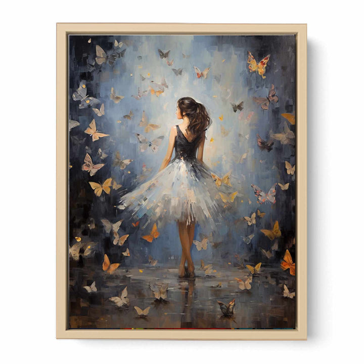 Butterfly Girl Painting framed Print