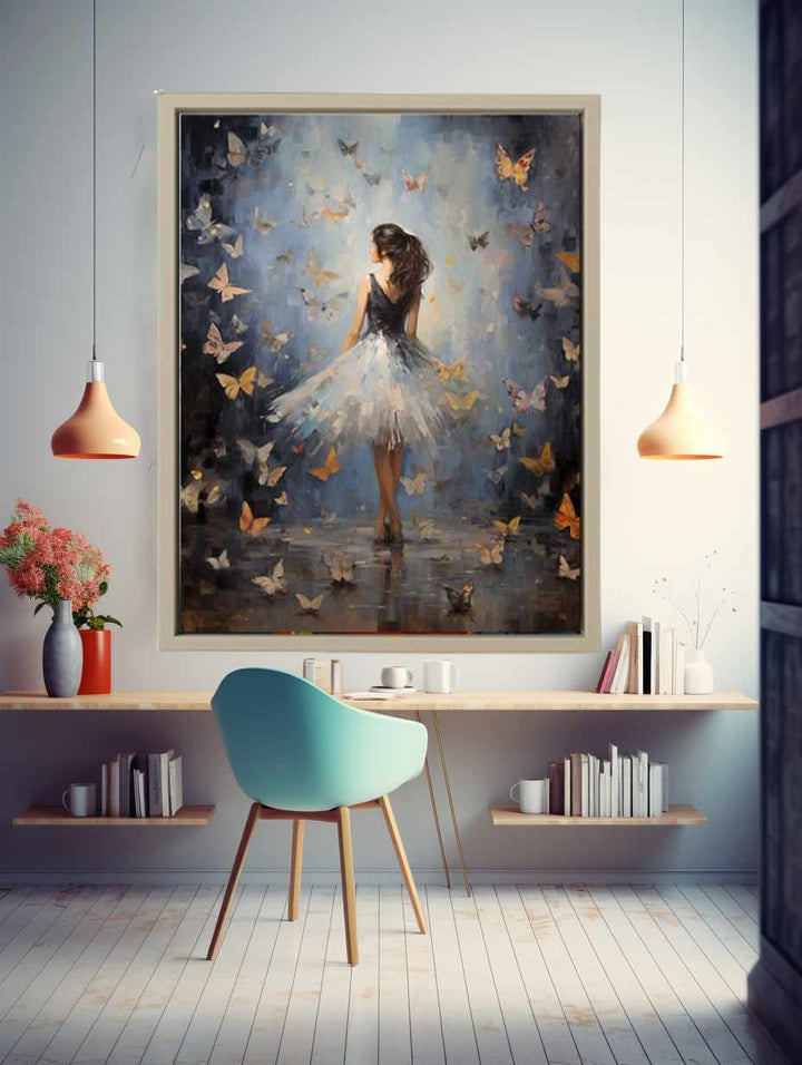 Butterfly Girl Painting Art Print
