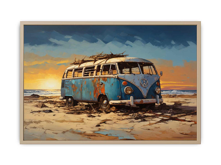 CAMPARVAN PARK Painting framed Print