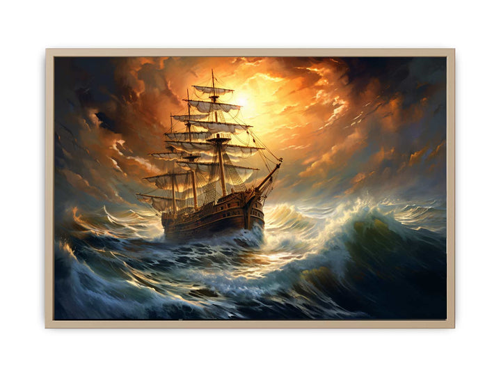 Storm Ship framed Print