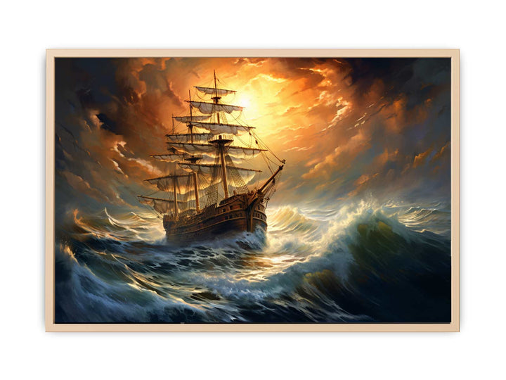 Storm Ship framed Print