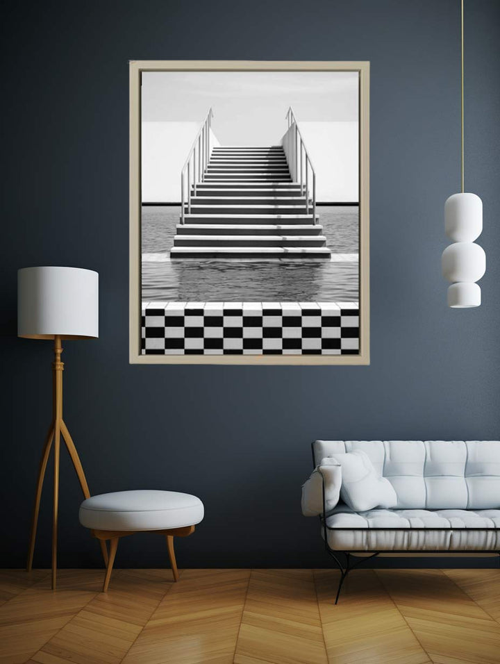 Steps To Sea Black And White  