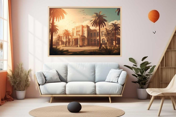 Vintage Palace Sepia Art Print