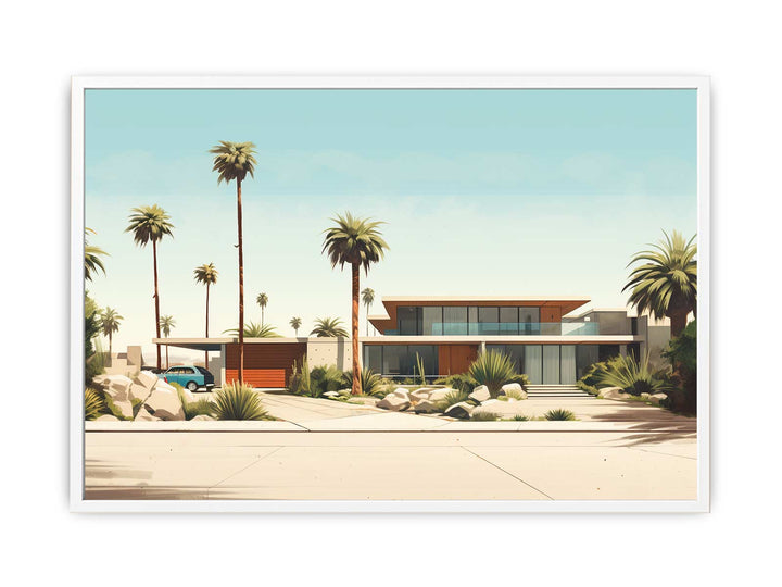 Vintage Palm Springs House Art Poster  Painting