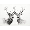 Black And White Deer