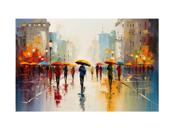 Colorful Umbrellas On The Street  