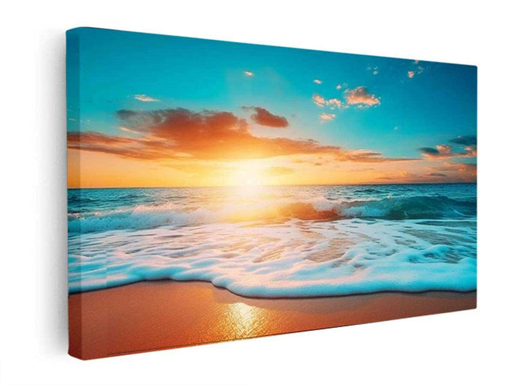 Sunrise Beach Painting  canvas Print