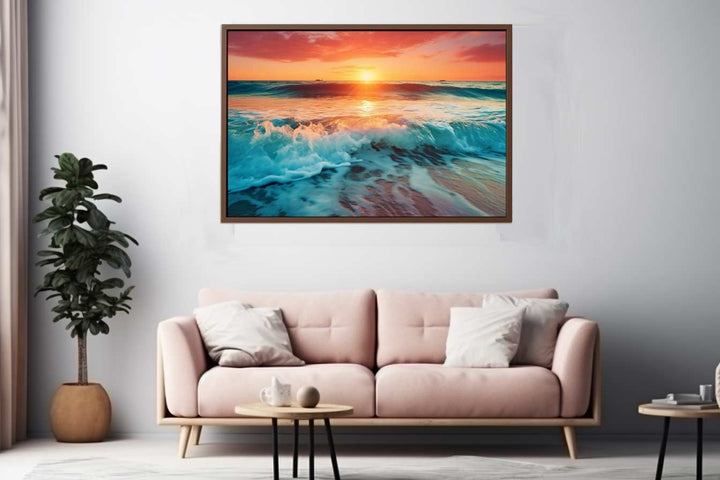 Sunrise Beach Painting Art Print