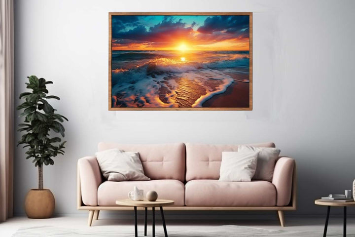  Beach Sunrise Painting Art Print