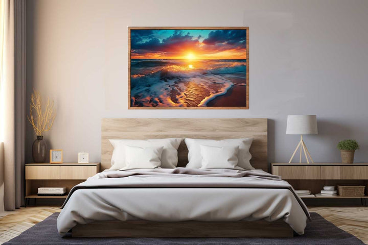  Beach Sunrise Painting Art Print