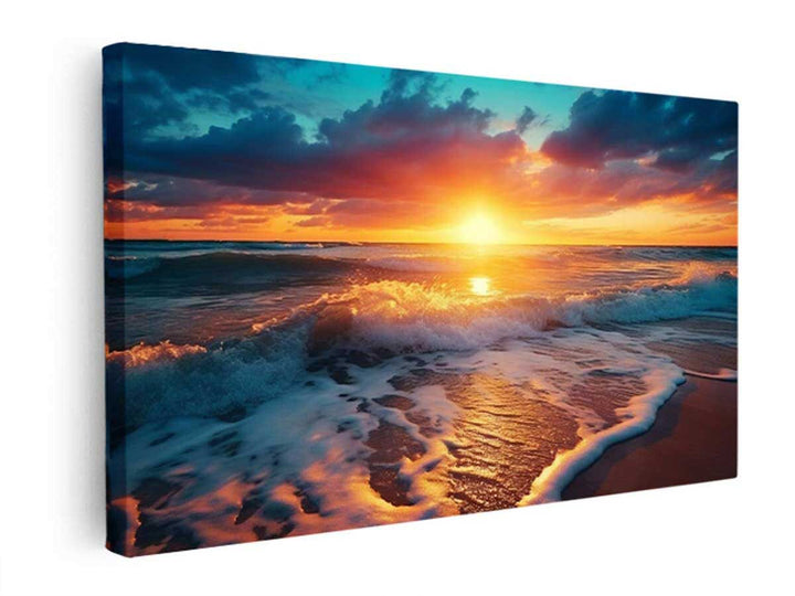  Beach Sunrise Painting  canvas Print