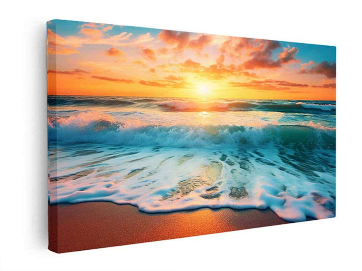 Sunset Beach Painting  canvas Print