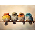 Baby Birds On Wire 