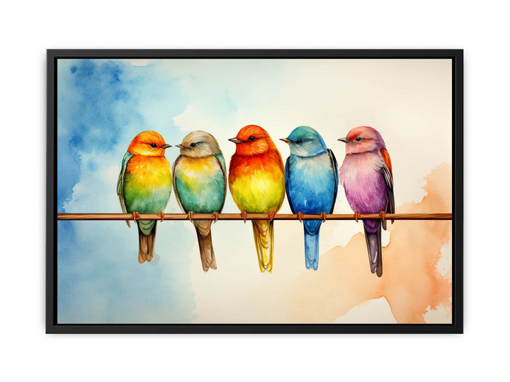 Birds On Wire   canvas Print