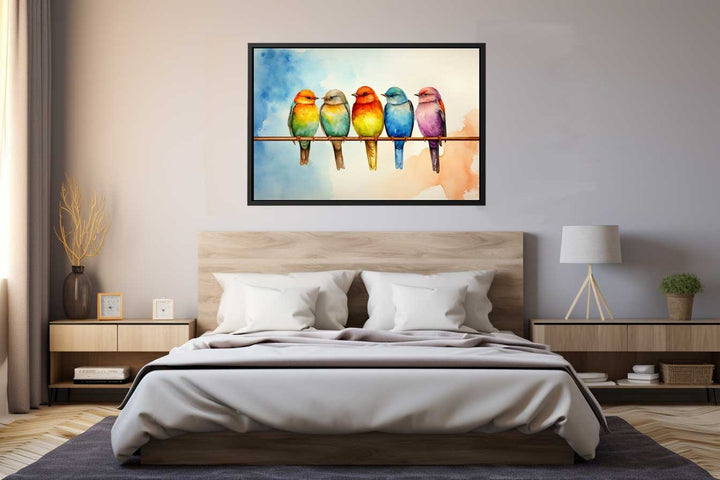 Birds On Wire  Art Print