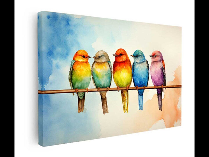 Birds On Wire   canvas Print