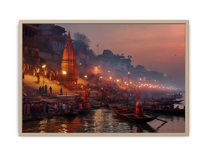 Varanasi Painting framed Print