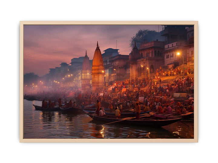 Varanasi kashi Painting framed Print