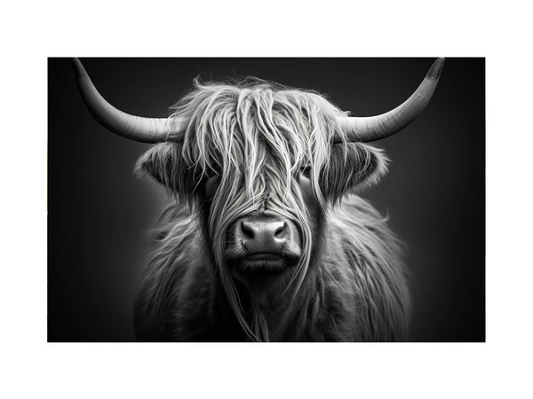 Black And White Highland Cow