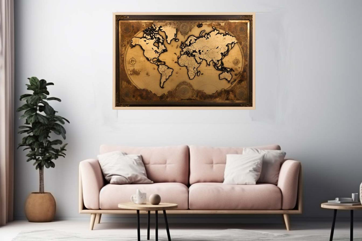 Antique Style World Map 