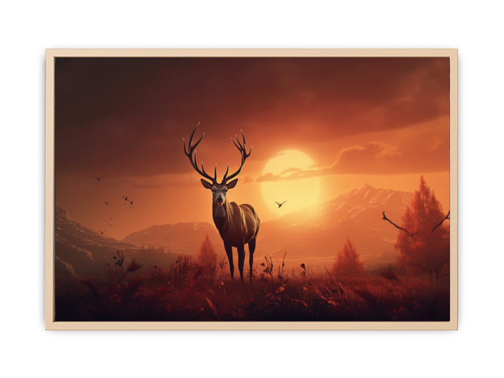 Morning Stag  framed Print