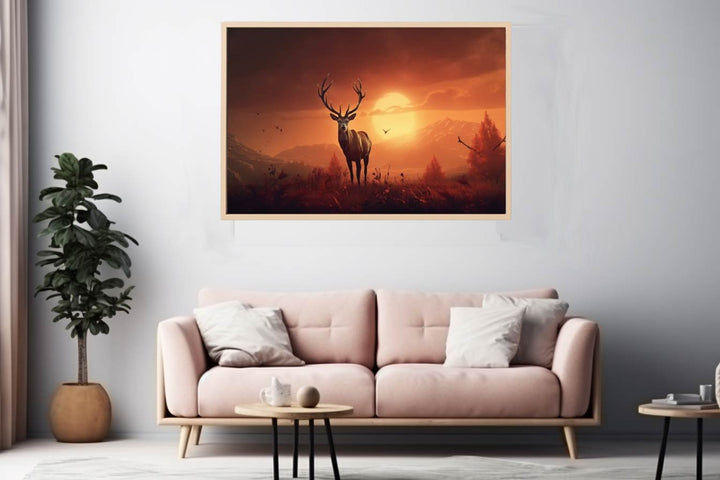 Morning Stag  Art Print