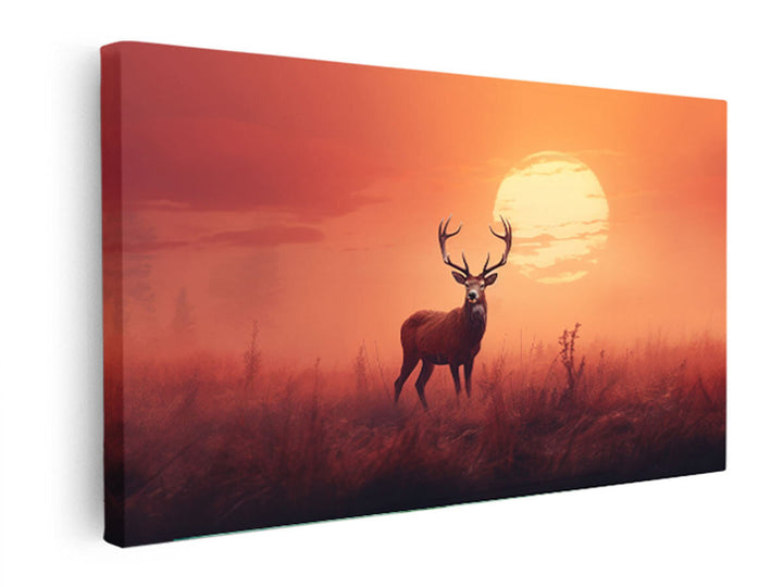Morning Stag Art   canvas Print
