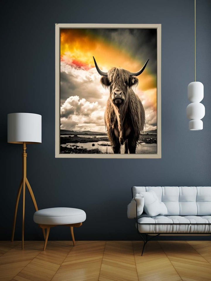 Highland Cow Monochrome