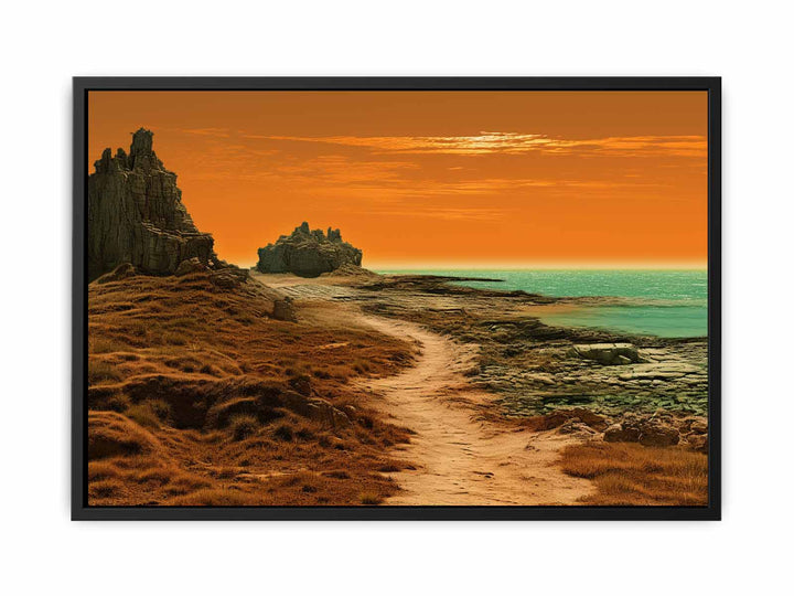 Sand Stones Beach Path   canvas Print