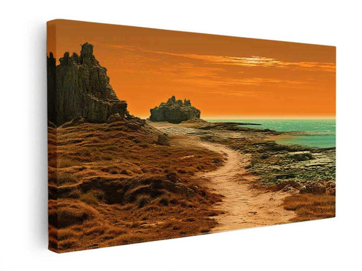 Sand Stones Beach Path   canvas Print